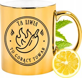 Prémium Arany Csillogó Bögre Líviának Ajándék Nyomtatott Fotóval