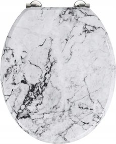 Wc-ülőke Mdf Sima Szürke 34 5X41 CM Zsanérok Rozsdamentes Acél