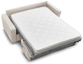 Krémszínű kordbársony kinyitható kanapé 215 cm Monaco – Bobochic Paris