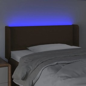 sötétbarna szövet LED-es fejtámla 103 x 16 x 78/88 cm