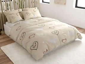 Pamut ágynemű DEAMON POLY bézs Ágyneműhuzat mérete: 2 db 70 x 90 cm | 200 x 220 cm