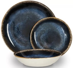 Berlinger Haus 18 részes porcelán étkészlet Deep Sea matt kék