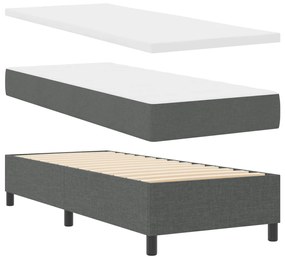 Box Spring Ágy Matraccal és Pad Sötétszürke 80x200 cm Szövet