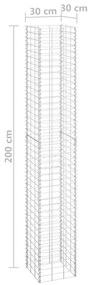 4 db vas gabion magaságyás 30 x 30 x 50 / 100 / 150 / 200 cm