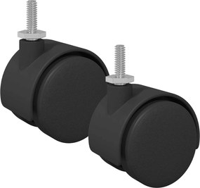 vidaXL Kerekek 2 pcs Fekete 40,1 x 37,8 mm PP és vas