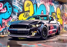 Flizelin fotótapéta Ford Mustang Graffiti városi stílus 300x210 +ragasztó