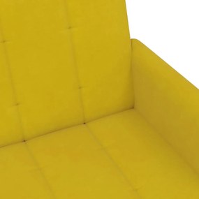 vidaXL 2 személyes sárga bársony kanapéágy lábtartóval
