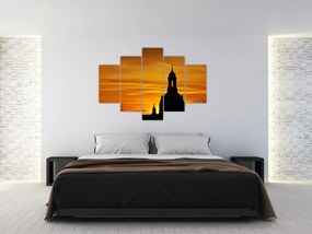Templom a naplementében képe (150x105 cm)