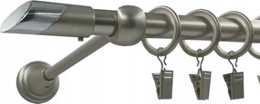 Fém Függönyrúd, Egysoros, szatén szín, végekkel, 16 mm, 180 cm