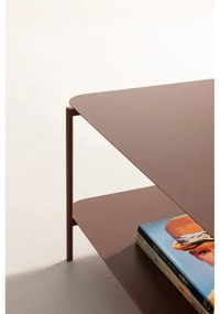 Terrakotta színű fém dohányzóasztal 58x90 cm Beatrix – MOME