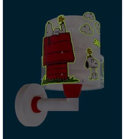 Dalber 76309 - Gyermek fali lámpa SNOOPY 1xE27/15W/230V fehér/piros
