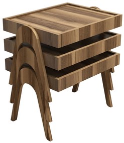 Roma Walnut kisasztal szett, 3 db