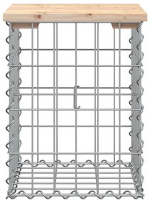 tömör fenyőfa gabion kerti pad 33x31x42 cm