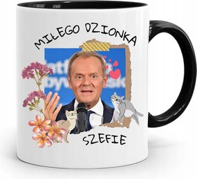 Donald Tusk Fekete Bögre Platform Ajándék fényképes nyomtatással