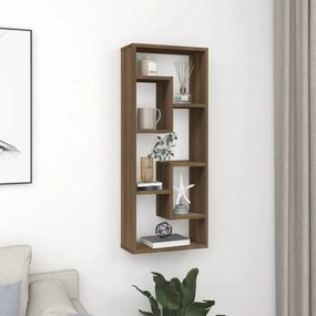 barna tölgyszínű szerelt fa fali polc 36 x 16 x 90 cm