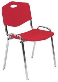 Nowy Styl  ISO Chrom műanyag étkezőszék, piros%