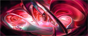 Piros fraktálos kép (120x50 cm)