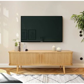 Natúr színű TV-állvány tölgyfa dekorral 138x50 cm Rove – Woodman