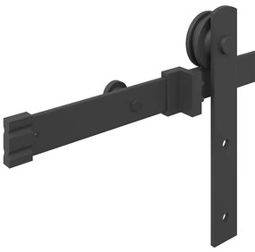 fekete acél tolóajtó fémszerelék készlet 152 cm