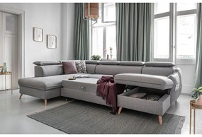 Világosszürke kinyitható sarokkanapé (bal oldali) Sweet Harmony – Miuform