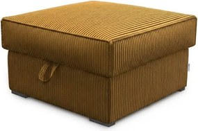 Taburet SMART COSARO XL tárolóhellyel 71x71 cm, mustárszínű