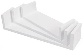 SHELFY 3 darabos fehér fali polcszett