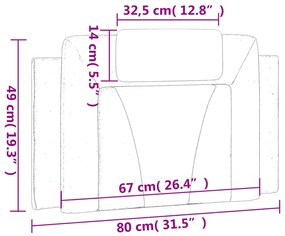 barna műbőr fejtámla párna 80 cm