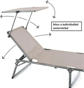 DIVERO Összecsukható kerti nyugágy tetővel XXL szürke