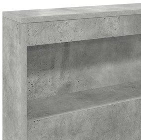 Tároló fejtámla polcokkal tárolóval Beton szürke 135 cm Faanyag