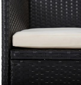 2 db fekete polyrattan kerti szék