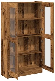 antik fa színű szerelt fa magasszekrény 82,5 x 30,5 x 150 cm