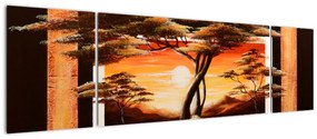 Modern kép - virágok  (170x50cm)