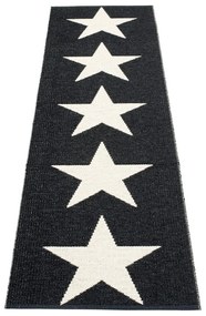 Fekete-fehér kültéri-beltéri futószőnyeg 70x250 cm Viggo Black – Pappelina