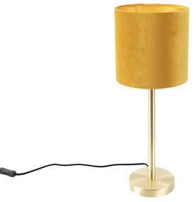 Asztali lámpa sárgaréz 20 cm-es árnyalattal - Simplo