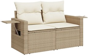 Kerti Kanapé Szett tárolóval 14 pcs Bézs Poli rattan
