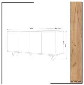 Nossa Oak and White szekrény