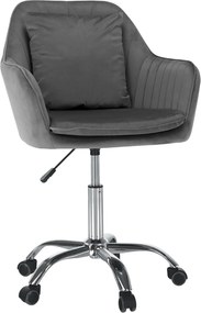 Irodai fotel, szürke Velvet anyag/króm, KLIAN
