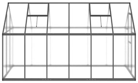 antracitszürke alumínium melegház alapvázzal 334x169x195 cm