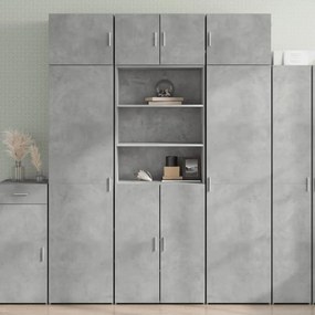 betonszürke szerelt fa magasszekrény 70 x 42,5 x 185 cm