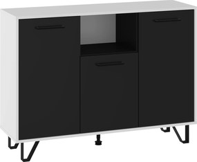 Boss 3D komód BOS-04 fehér fekete fényes 120 cm