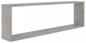 2 db betonszürke szerelt fa fali polc 100 x 15 x 30 cm