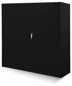 Alacsony fém irattartó szekrény BEATA, 900 x 930 x 400 mm, fekete