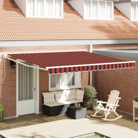 Kézi Húzható Napellenző Narancs és Barna 350x250 cm