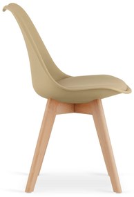 Étkezőgarnitúra 1 + 4, fehér ADRIA asztal 120x80 cm + bézs BALI MARK szék bükk lábakkal