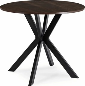 Étkezőasztal 90 cm méretben, dió/fekete színben LAUREN