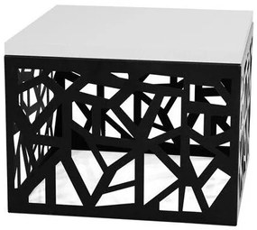 Kisasztal Germantown 102Matt fekete, Fényes fehér, 45x60x60cm, Laminált forgácslap, Sarok