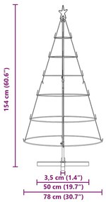 Karácsonyi kúp fa állvánnyal Fekete 150 cm Acél