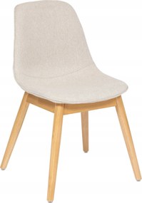 Étkezőszék bézs Ayati ülőfelület poliészter fa lábak kényelmes