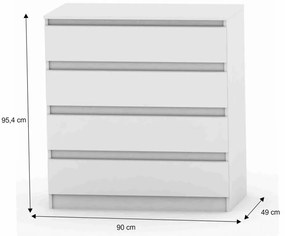 HANY NEW 004 komód, fehér