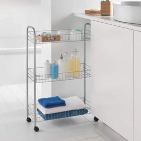Ascona Slim De Luxe háromszintes görgős polc, magasság 84 cm - Metaltex